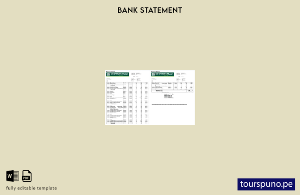 Plantilla de páginas de Word de extracto de cuenta bancaria cooperativa de Kenia